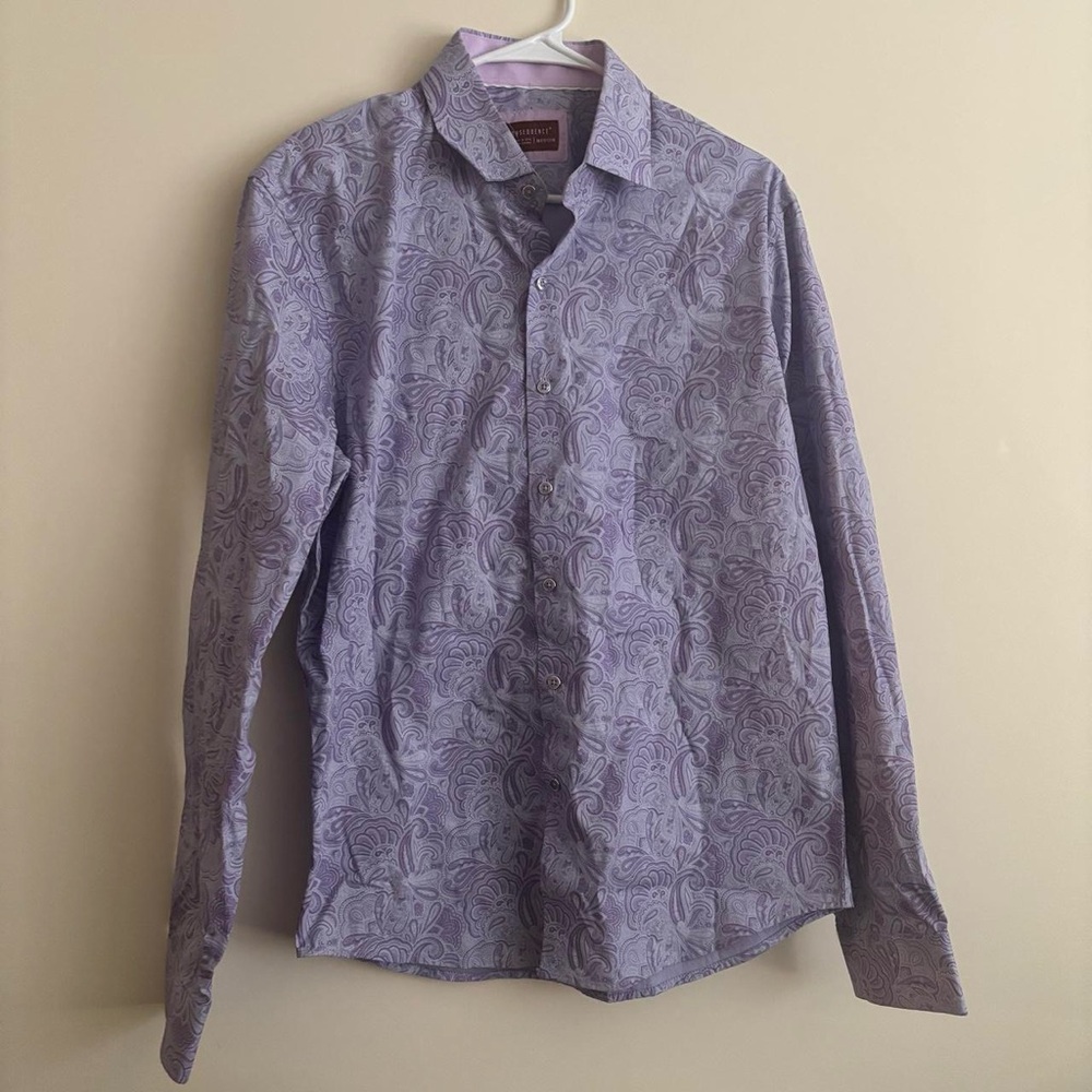Consequence Purple Paisley Button Up Shirt Retro Men’s